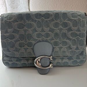Coach washed denim soft tabby
